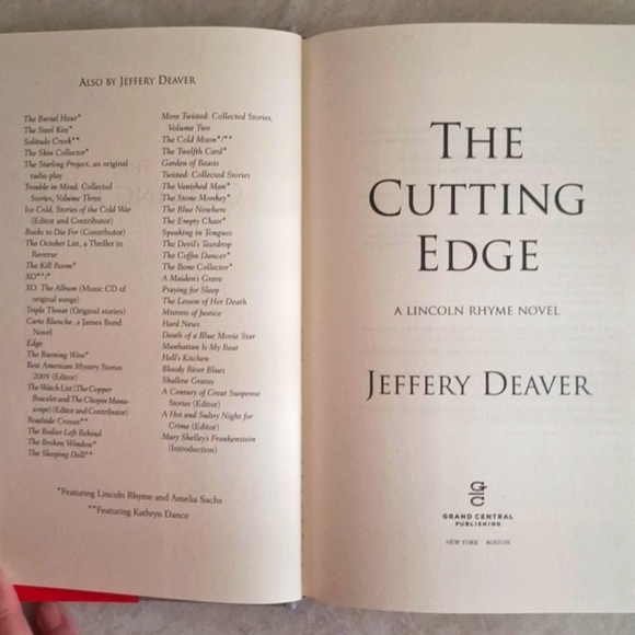 THE CUTTING EDGE A Lincoln RhymeJeff Daver - Picture 3 of 3